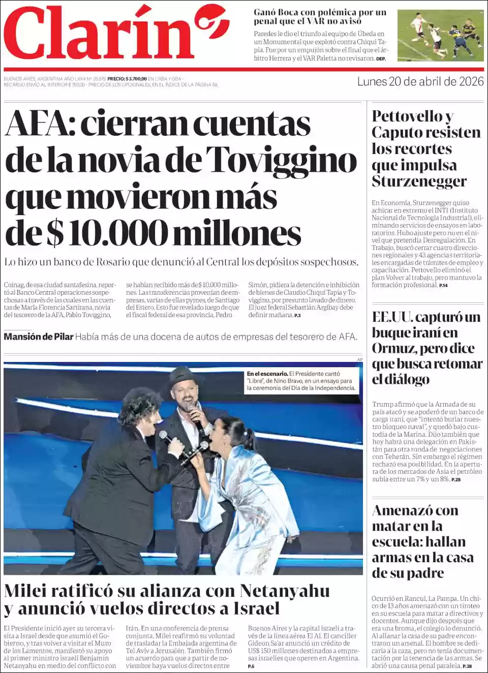 Estudios Max | RADIO REPÚBLICA - Tapa del diario Clarin