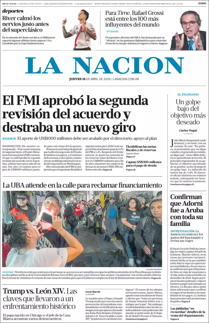 Estudios Max | RADIO REPÚBLICA - Tapa del diario Nacion